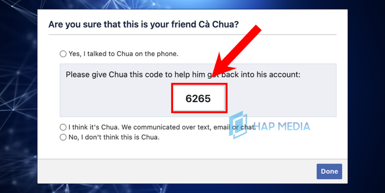 cách lấy mã đăng nhập facebook qua số điện thoại 