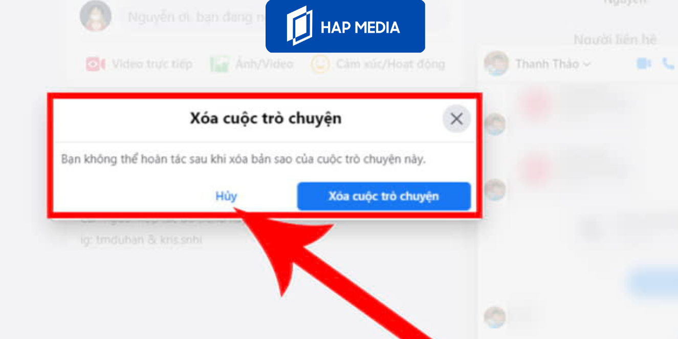 Không xóa tin nhắn trên cửa sổ chat web Facebook