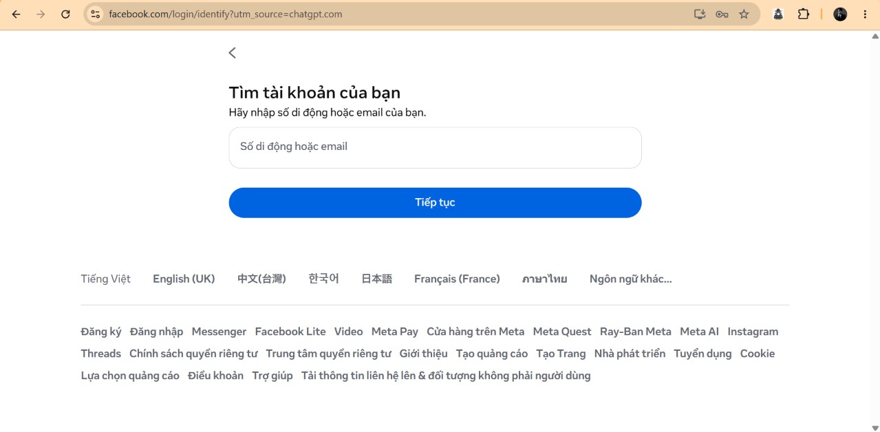tài khoản facebook bị khóa