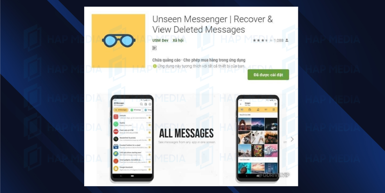 Bước 1: Tải Unseen Messenger từ App Store. cách xem lại tin nhắn đã thu hồi trên messenger