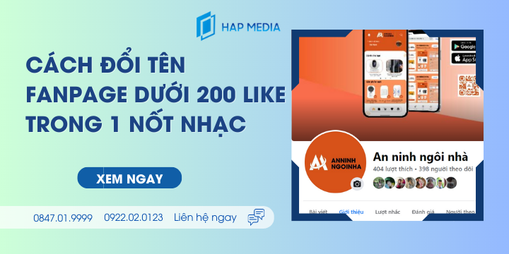 Cách đổi tên Fanpage dưới 200 like trong 1 nốt nhạc