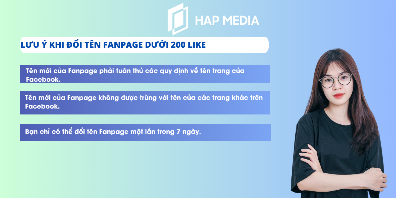 Lưu ý khi đổi tên Fanpage dưới 200 like