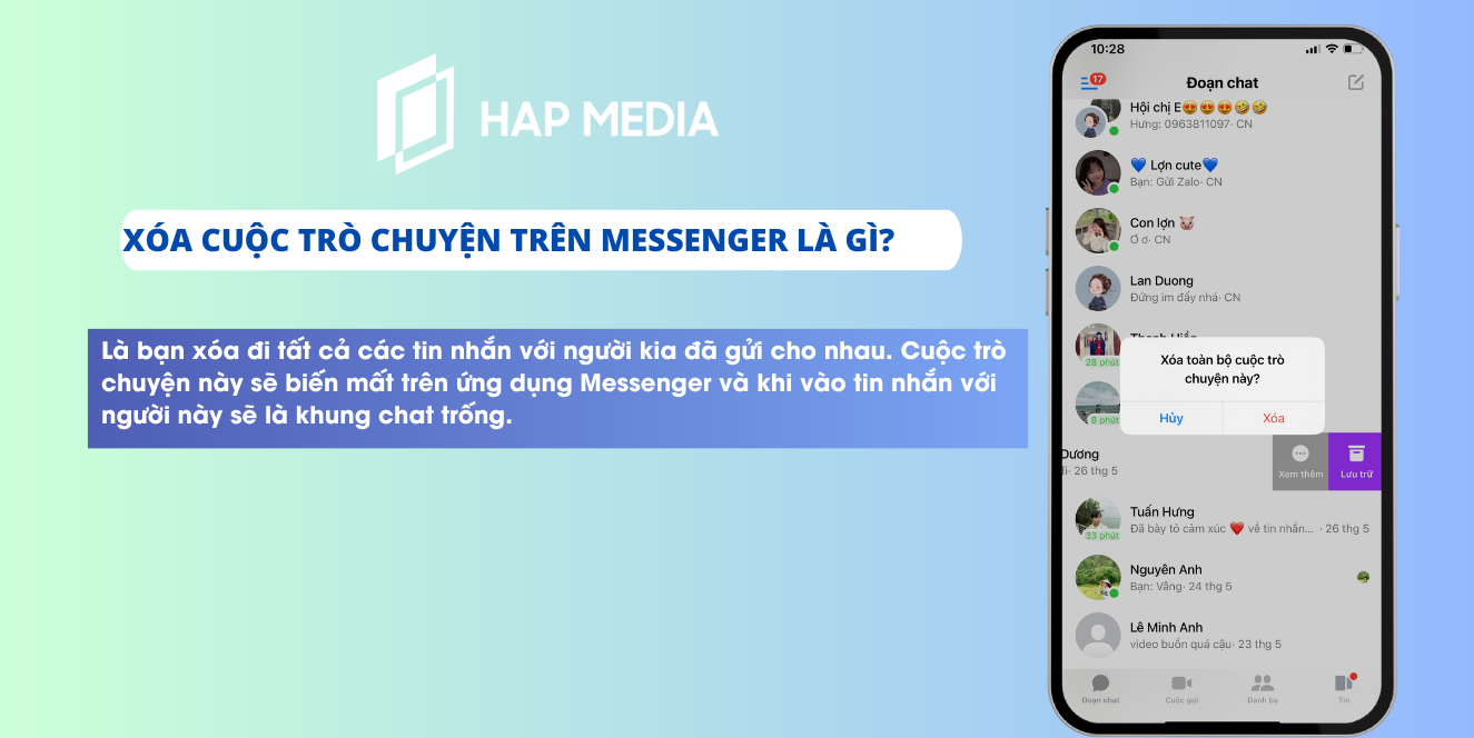 Xóa cuộc trò chuyện trên Messenger là gì?