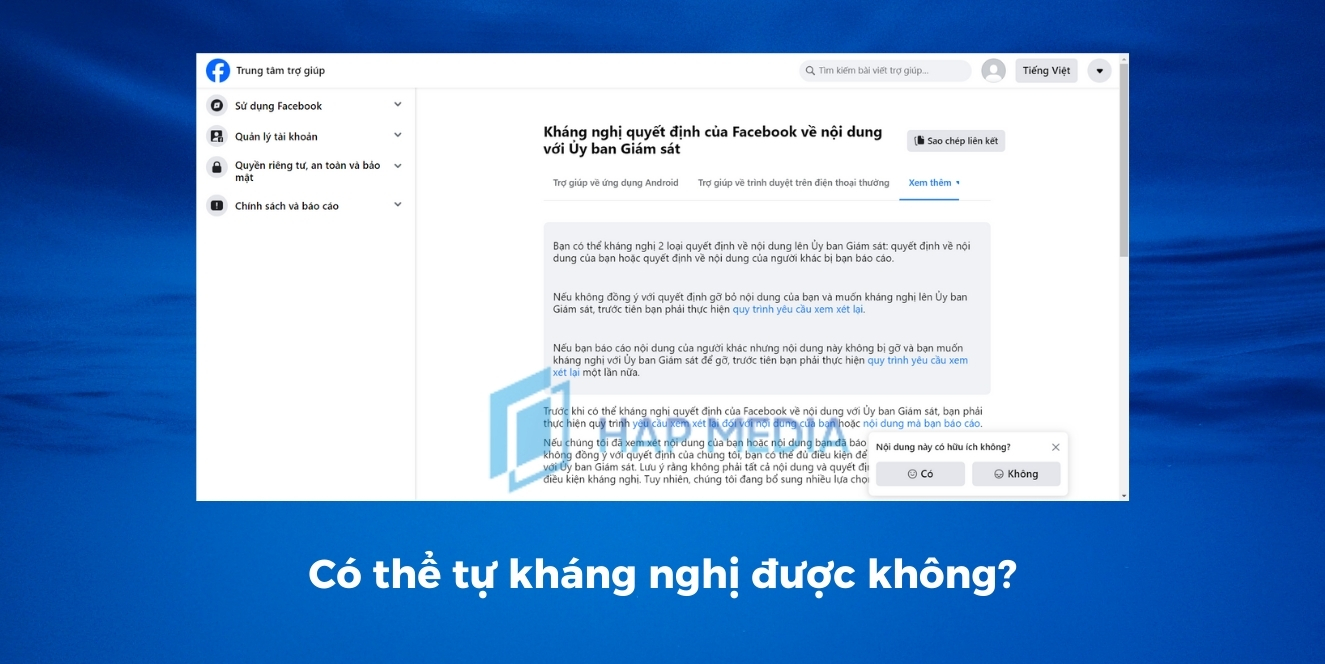 Có thể tự kháng nghị khi Facebook bị vô hiệu hóa bản quyền được không?