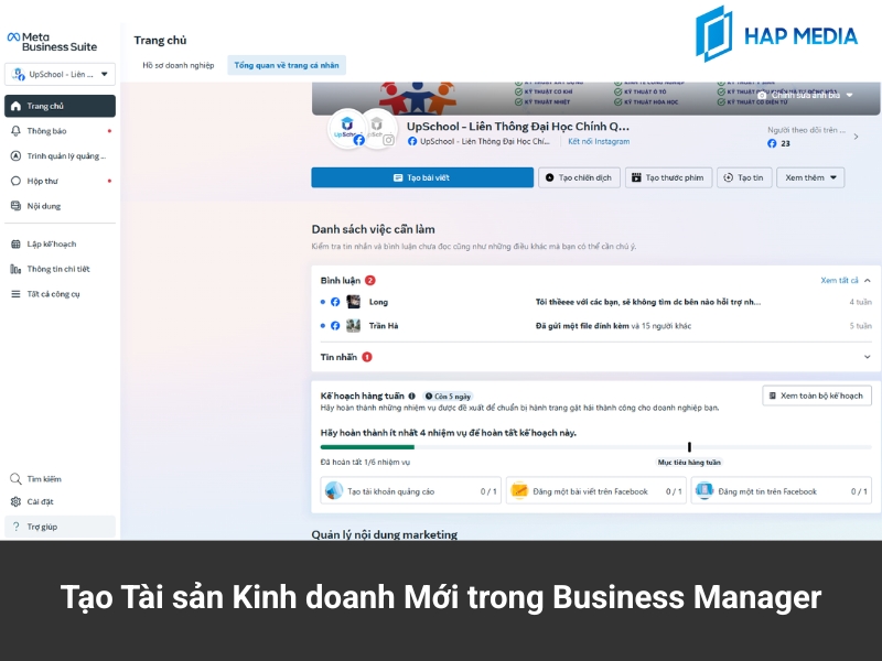 Tạo Tài sản Kinh doanh Mới trong Business Manager