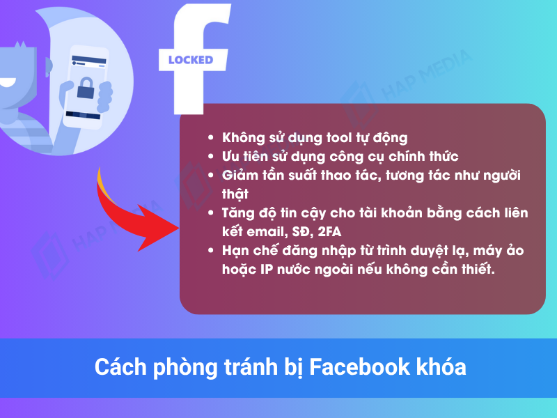 Cách phòng tránh bị Facebook khóa 