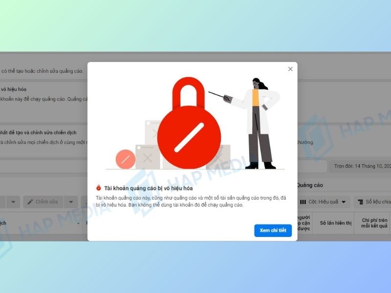 Hướng dẫn xử lý tài khoản Facebook bị khóa vì chạy quảng cáo vi phạm 2 Facebook bị khóa vì chạy quảng cáo vi phạm
