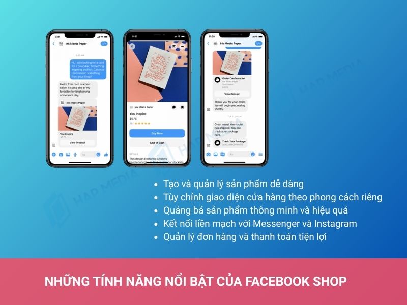 Những tính năng nổi bật của Facebook shop