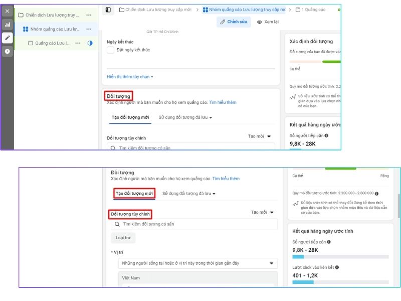 Remarketing Facebook: Chiến lược tăng chuyển đổi hiệu quả 3 Tạo đối tượng tùy chỉnh trong Ads Manager