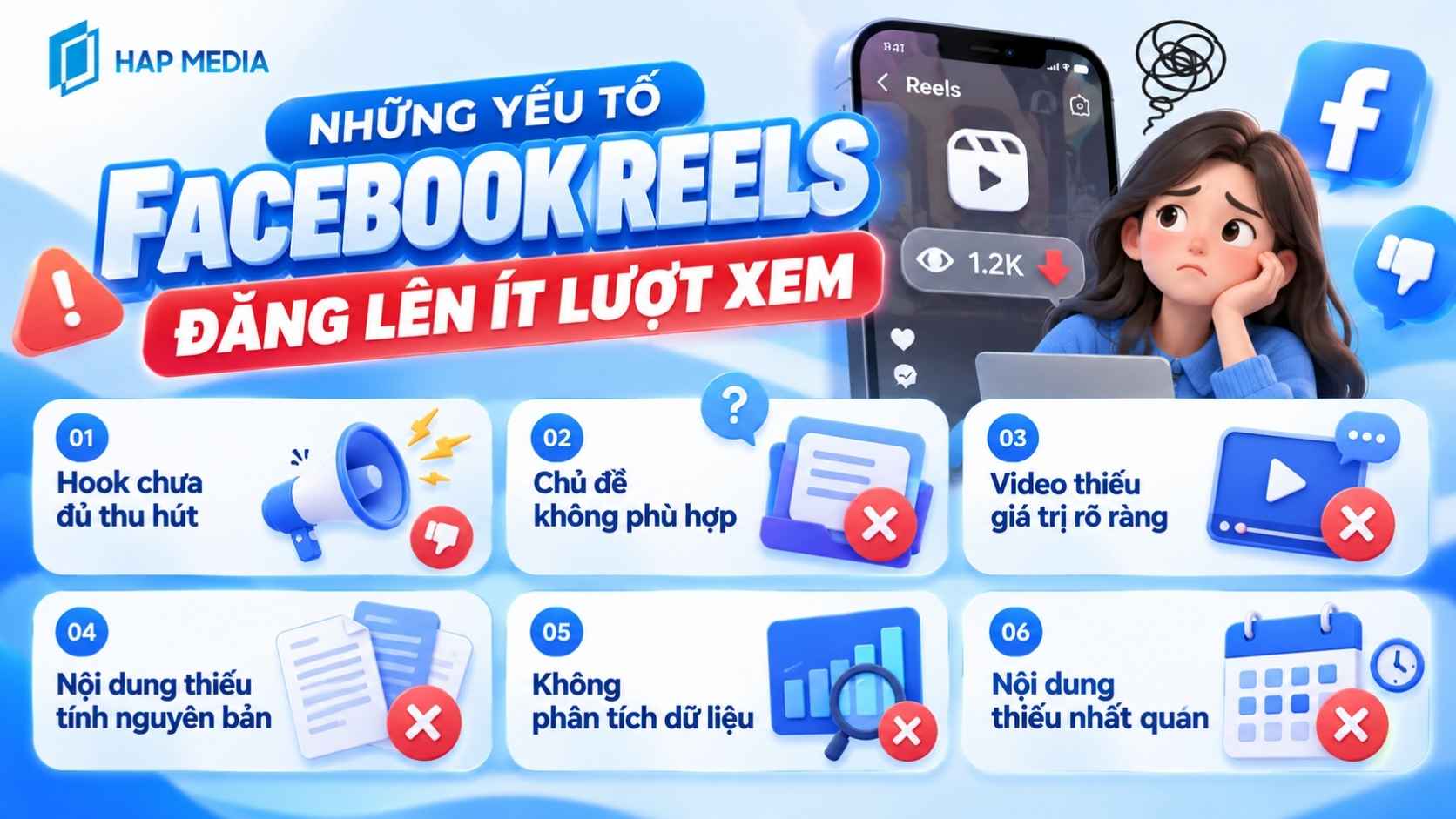 những yếu tố Facebook Reels đăng lên ít lượt xem